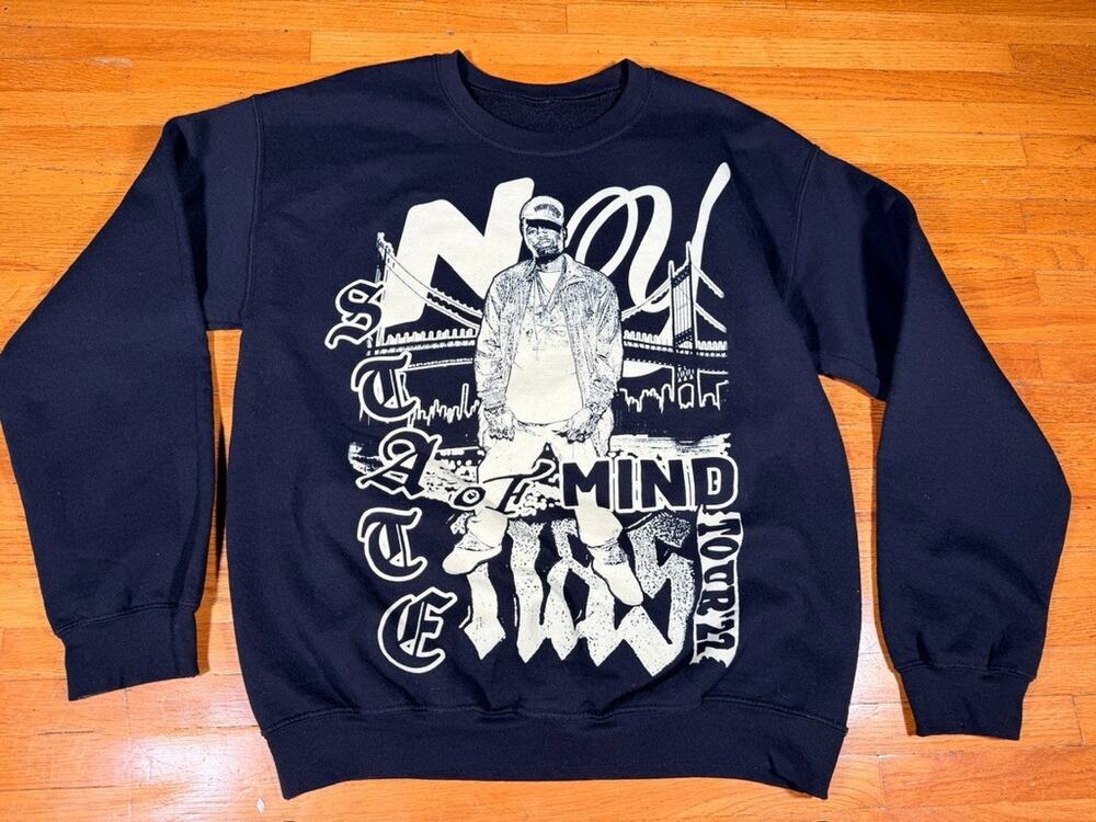 Nas NY State of Mind Tour 2024 Sweatshirt Men’s Medium Black Hip Hop Rap